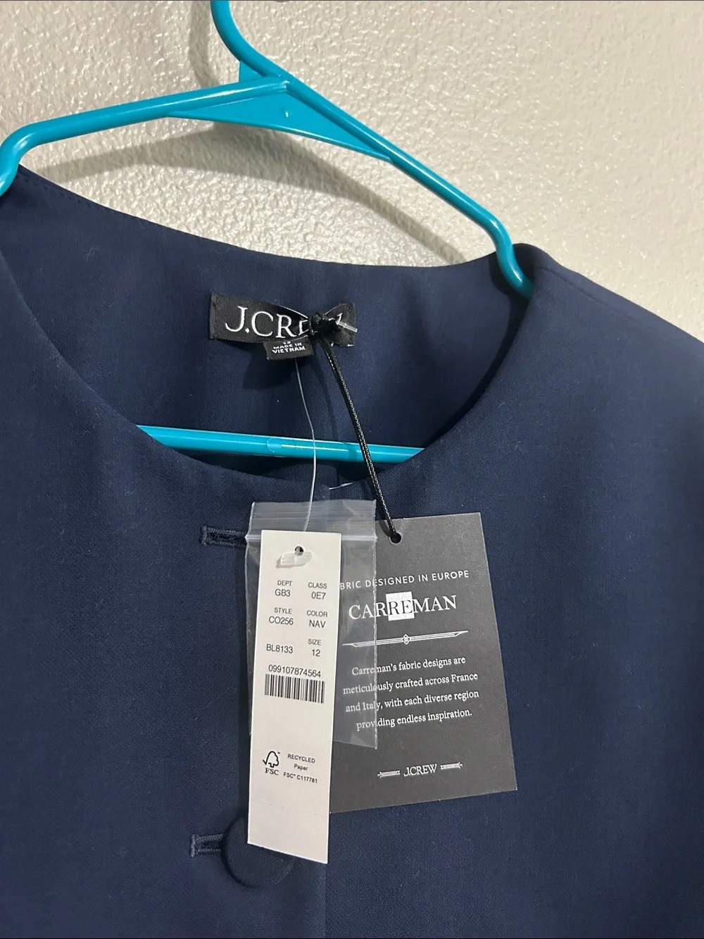 NWT J Crew Cora lady jacket in four-season stretch 12 Navy
